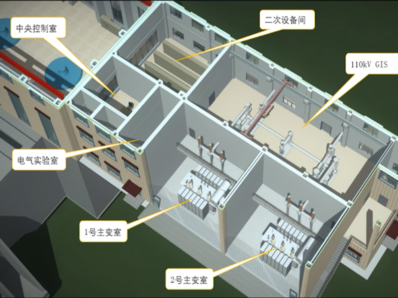 西藏湘河水利樞紐工程2-基于設備模型的基本參數(shù)，設備包含的各部分構(gòu)件，整體組裝后再進行其他屬性的添加（如電壓等級、類型、單位等）。之后可以通過設備布置，測試參數(shù)化設置是否有效